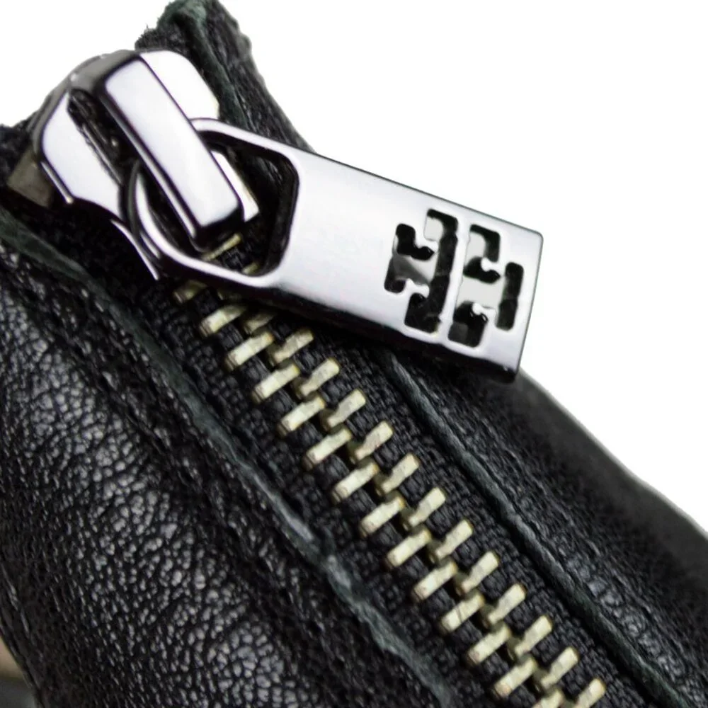 Tory Burch Leather Crystal Emblellishment Black Heel Shoe